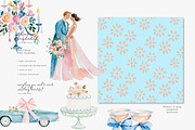 watercolor wedding clipart set, a Decorative Illustration by Patishop Art (Thumbnail 2 of 9)