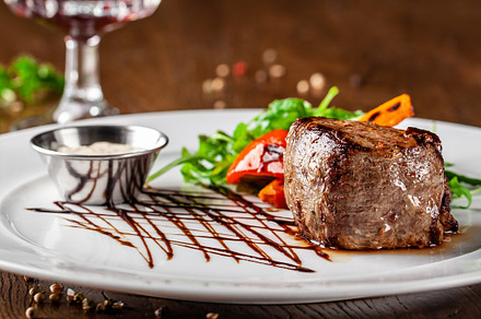 Georgian cuisine juicy beef steak featuring georgian, spanish red, and steak