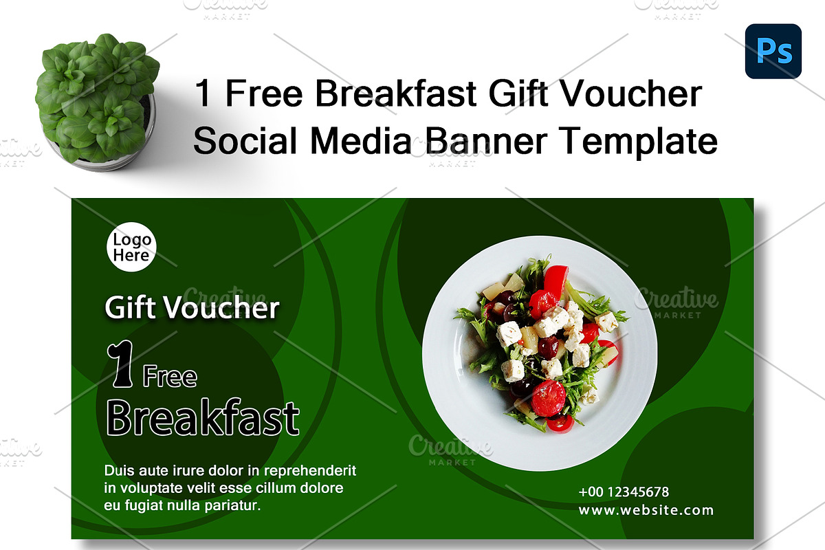 Gift voucher social media banner, a Social Media Template by As Studio (Photo 1 of 3)