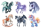 Halloween Horses Clipart, an Illustration by Daily.Designs (Thumbnail 4 of 5)
