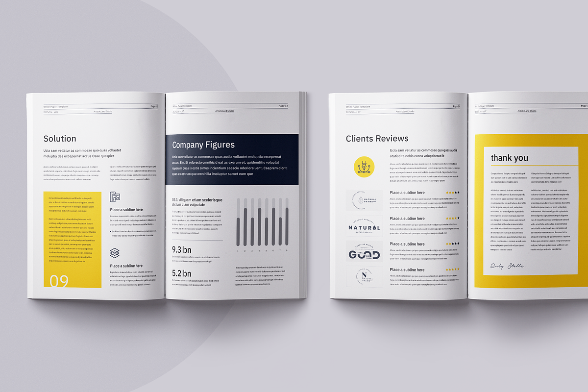White Paper | Canva, Word, PPTX, IND, a Brochure Template by ArtisticLand (Photo 12 of 14)