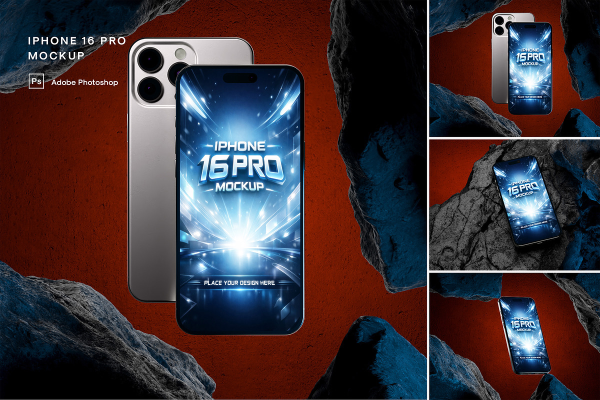 High Quality iPhone 16 Pro Mockup, an iPhone Mockup by Alhaytar (Photo 1 of 4)