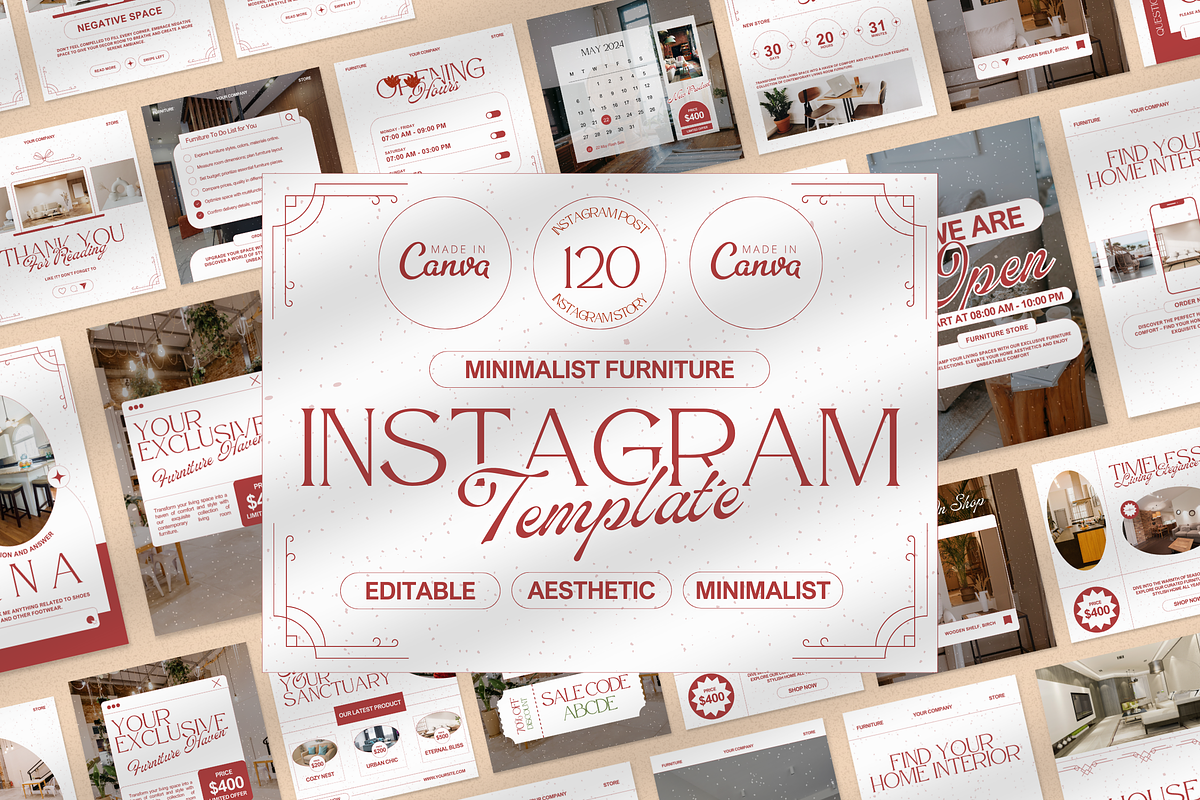 120 Furniture Instagram Template, a Social Media Template by Branding Victory STD (Photo 1 of 10)