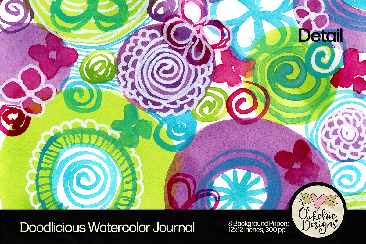 Watercolor Journal Backgrounds, a Background Graphic by Clikchic Designs (Photo 4 of 10)