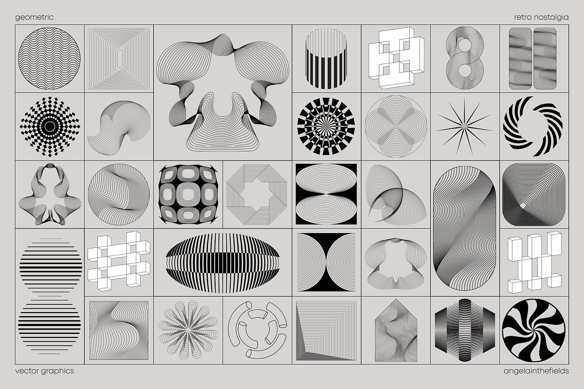 GEOCORPORATE Retro Vector Elements, an Object Graphic by angelainthefields (Photo 5 of 8)