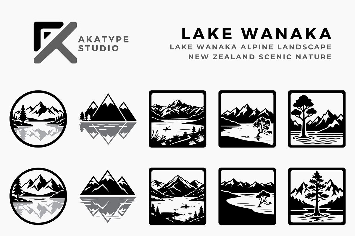 Lake Wanaka Alpine Icon Collection, a Solid Icon by Akatype Studio (Photo 1 of 3)