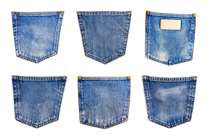Collection of denim jeans pocket stock photo containing abstract and back