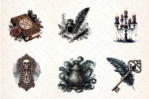 Antique Gothic Sublimation Clipart