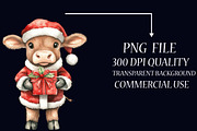 Christmas Highland Cow Clipart Bundl, an Illustration by Libby Wishes (Thumbnail 6 of 7)