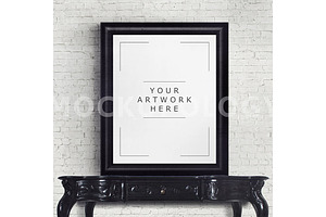 8x10 Mockup Frame on Vintage Table 