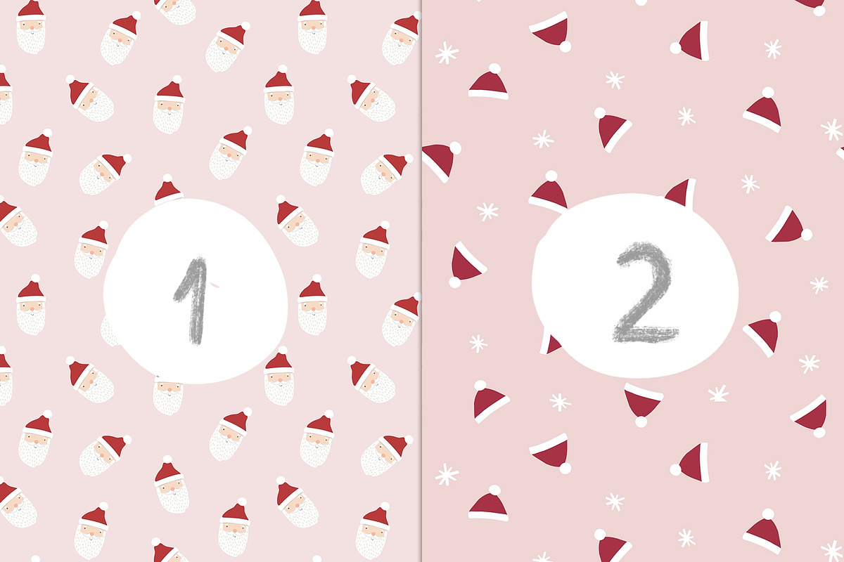 Pink Christmas seamless patterns, a Pattern Graphic by Katie Lisker (Photo 2 of 5)