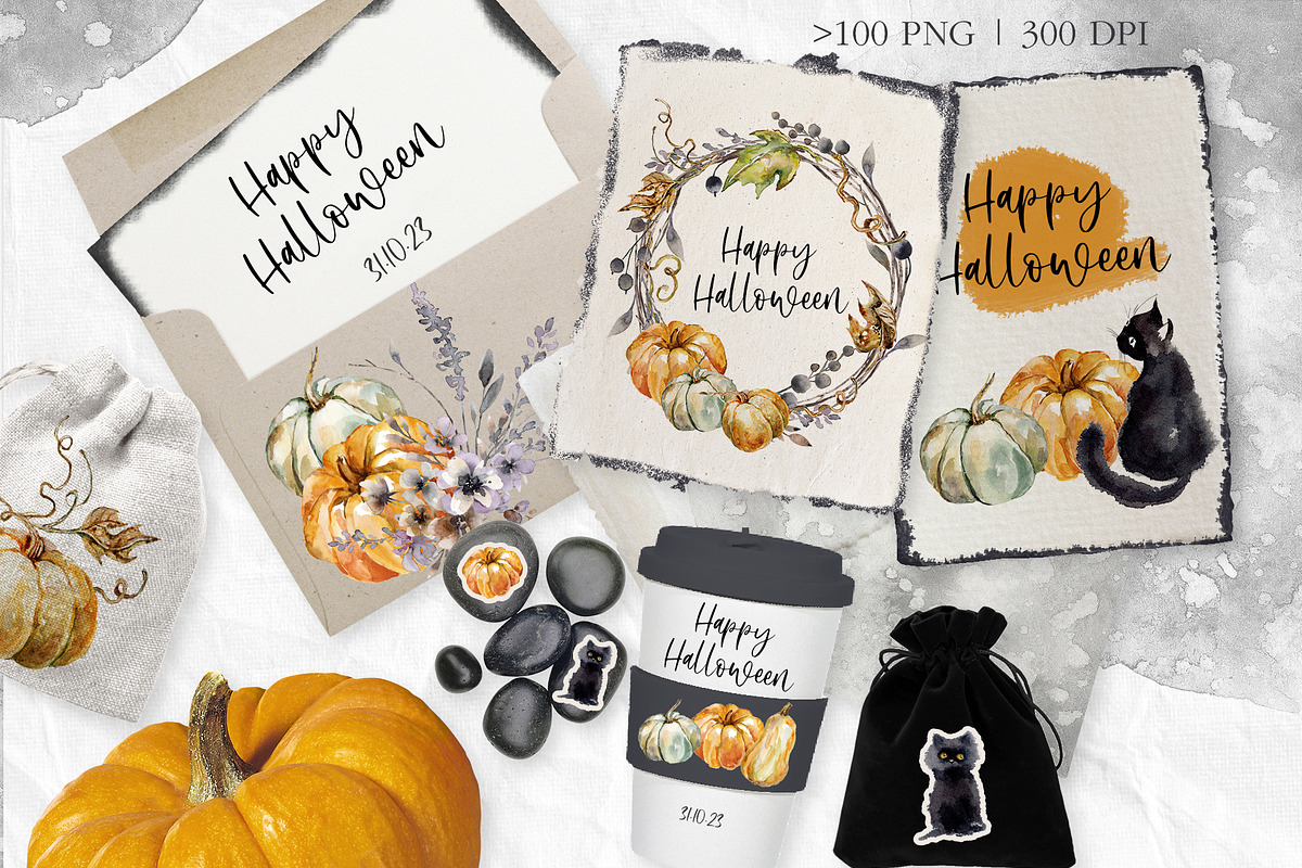 Autumn Halloween clipart, an Illustration by RushkinaAntonina (Photo 2 of 6)