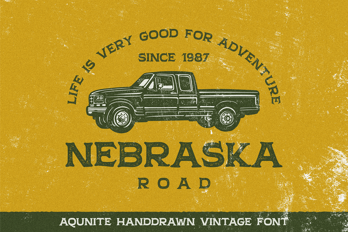 Aqunite Vintage Typeface, a Font by 24Design Studios (Photo 3 of 7)