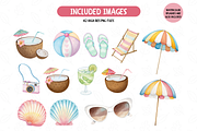 Watercolor Summer Clip Art, an Illustration by TatiMockup (Thumbnail 3 of 5)