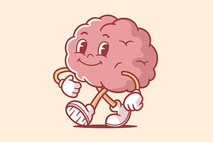 Vintage Brain Mascot