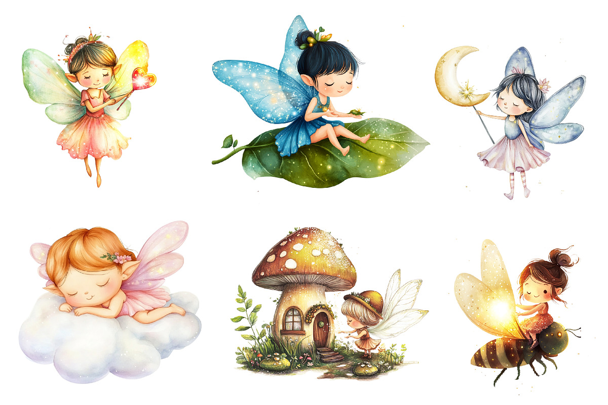Adorable Tiny Fairy & Sparkles, an Illustration by CreationArt (Photo 4 of 5)