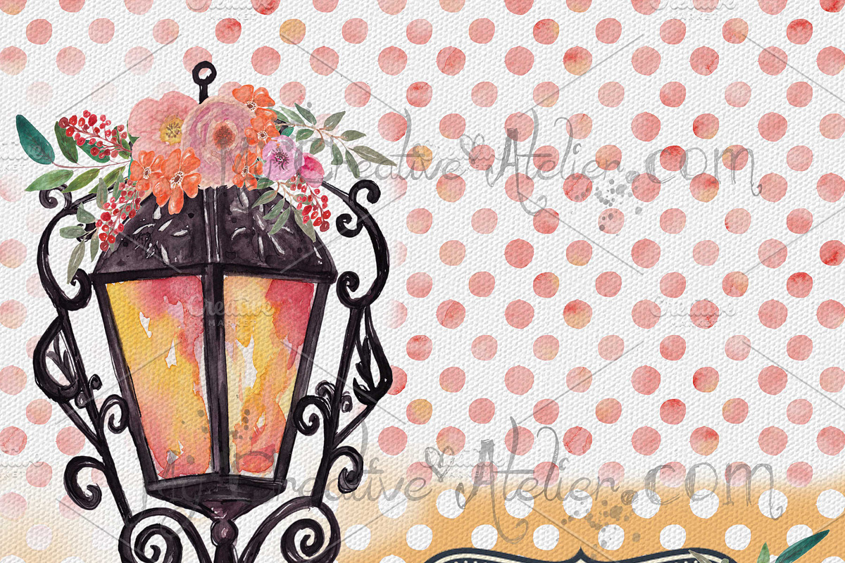 Shabby Chic Watercolor Digital Paper, a Pattern Graphic by My Creative Atelier (Photo 6 of 6)