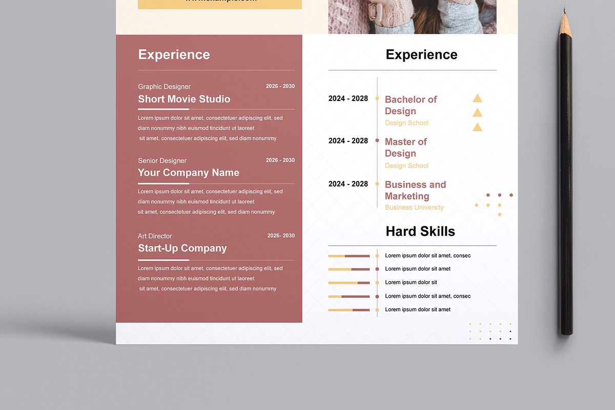 Fashion Resume Design Template, a Resume Template by MightyDesign (Photo 5 of 8)