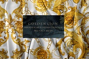 Golden Lion: Baroque Scarf & Pattern, a Pattern Graphic by FineArt (Thumbnail 1 of 6)