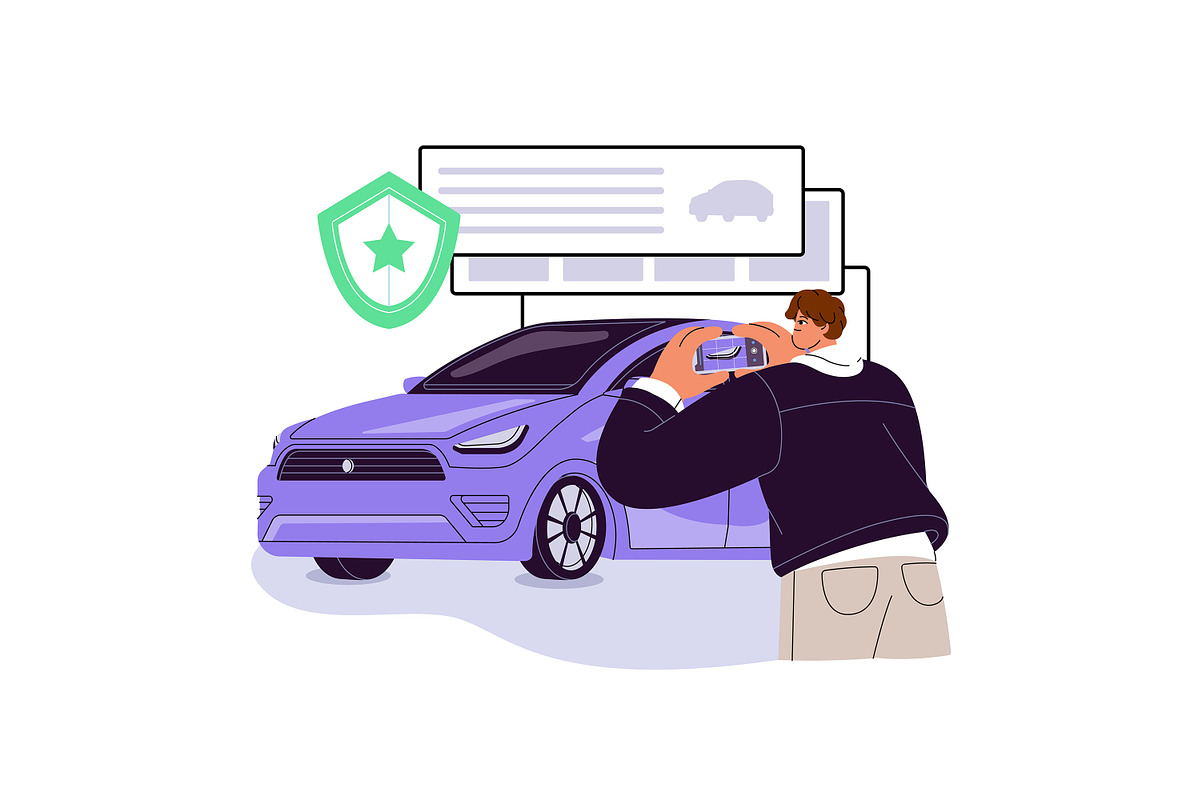 Car rent, carsharing concept set, a Transportation Illustration by PaperTrident (Photo 8 of 11)