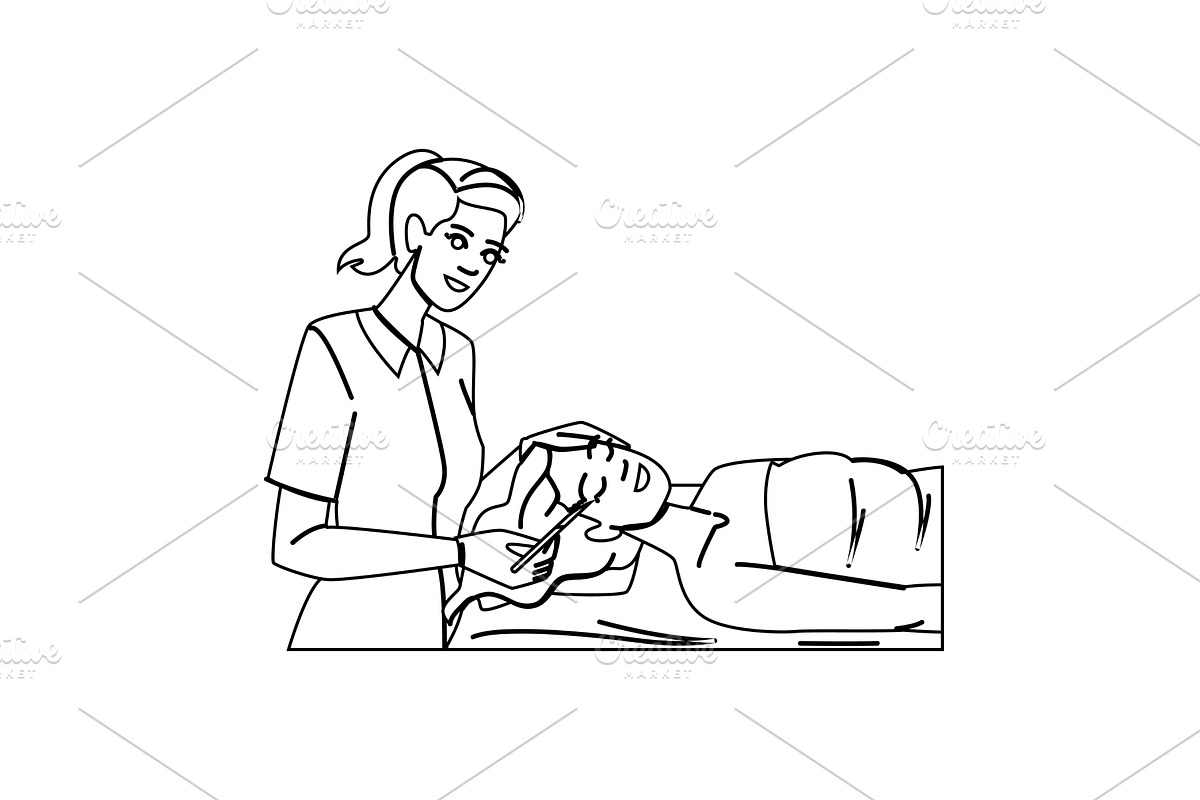 exfoliation dermaplaning procedure, a Person Illustration by pikepicture