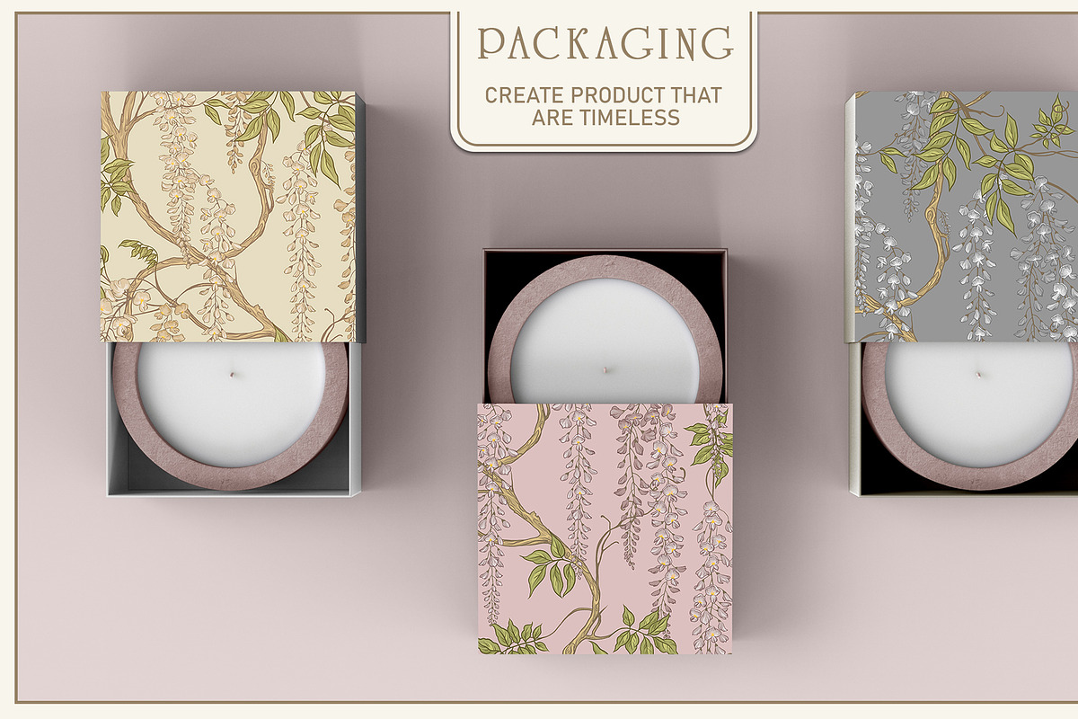 Fresco collection Wisteria bloom, a Wallpaper Graphic by Natalia0307 (Photo 17 of 25)