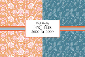 Orange Blue Morris Repeat Pattern