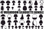 Mushroom Silhouette Bundle, an Illustration by musafir_fashion (Thumbnail 1 of 49)