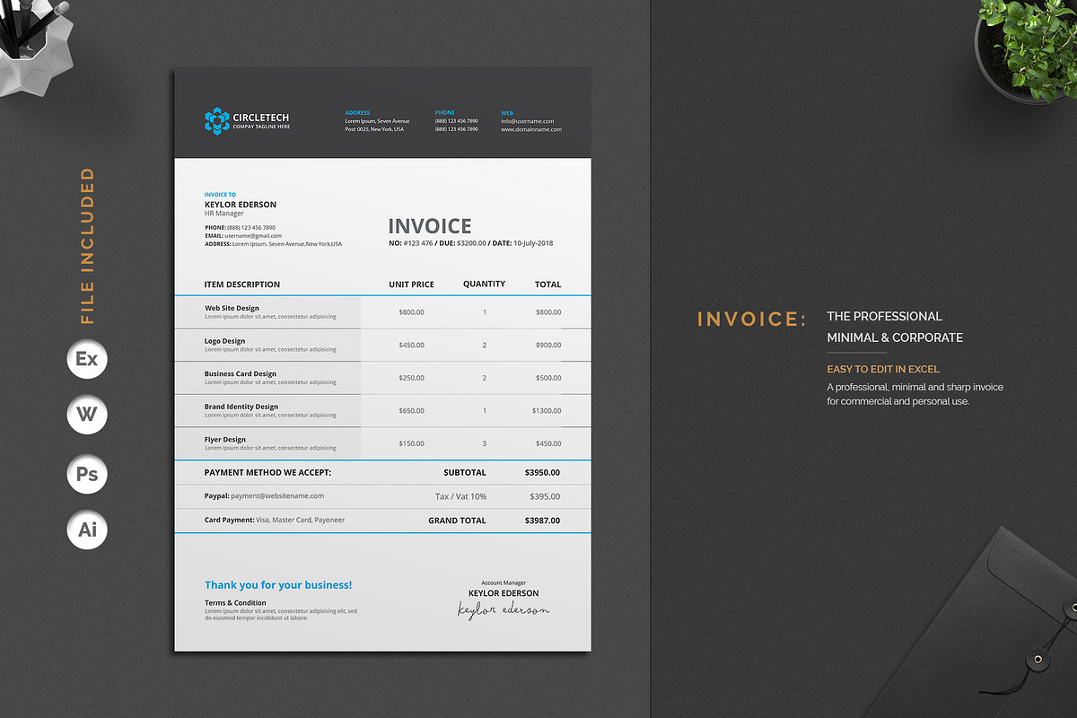 Invoice, a Stationery Template by deviserpark (Photo 2 of 5)