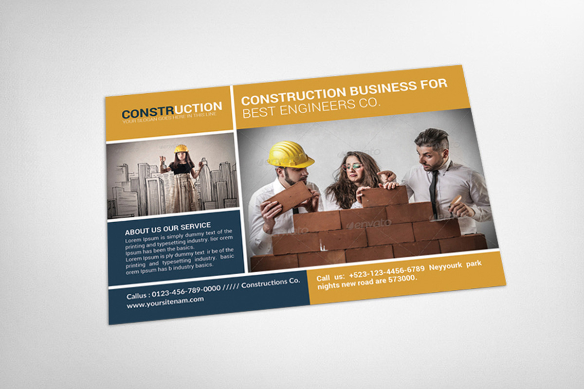 Construction Postcard Templates, a Card Template by graphicforest