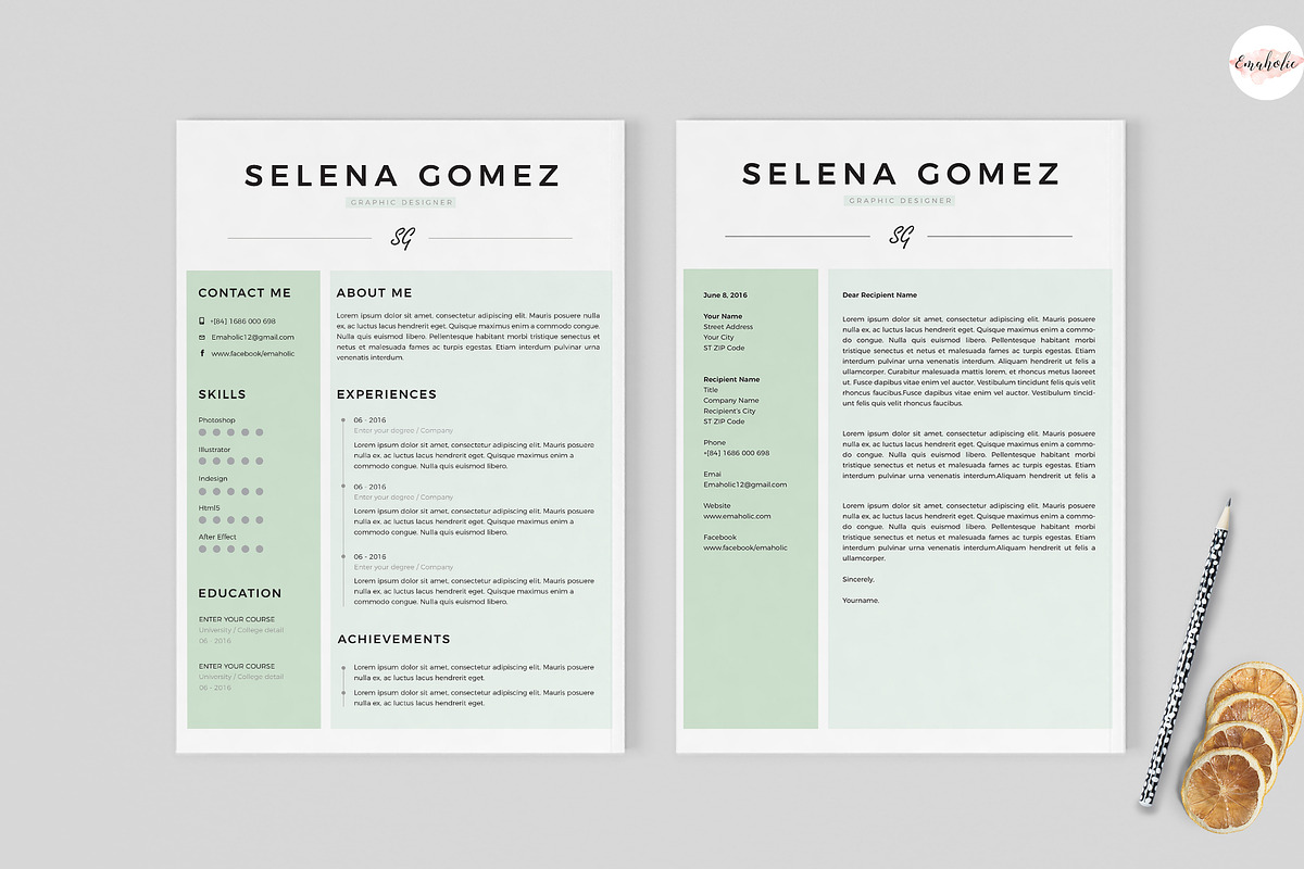 Modern CV - Coverletter Template, a Resume Template by Emaholic Template (Photo 3 of 5)