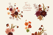 Fall Flowers PNG Illustrations, a Decorative Illustration by whiteheartdesign (Thumbnail 2 of 16)