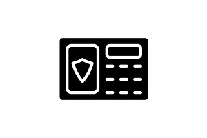 Security alarm black glyph icon, an Icon by IMG Visuals