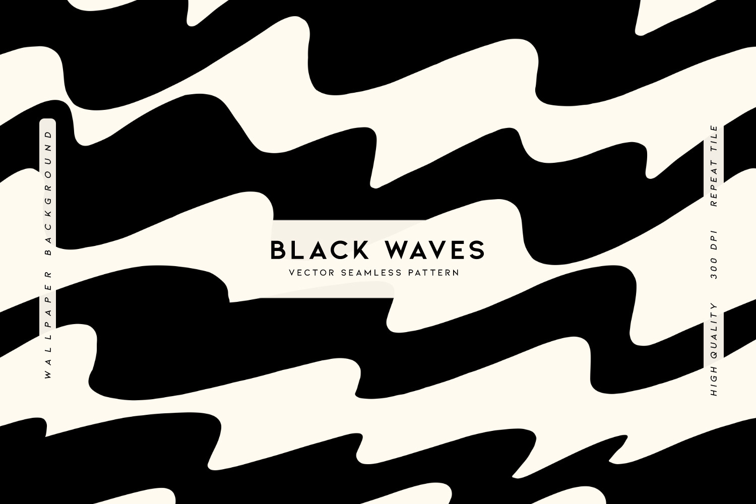 Black Waves, a Pattern Graphic by MalyskaStudio