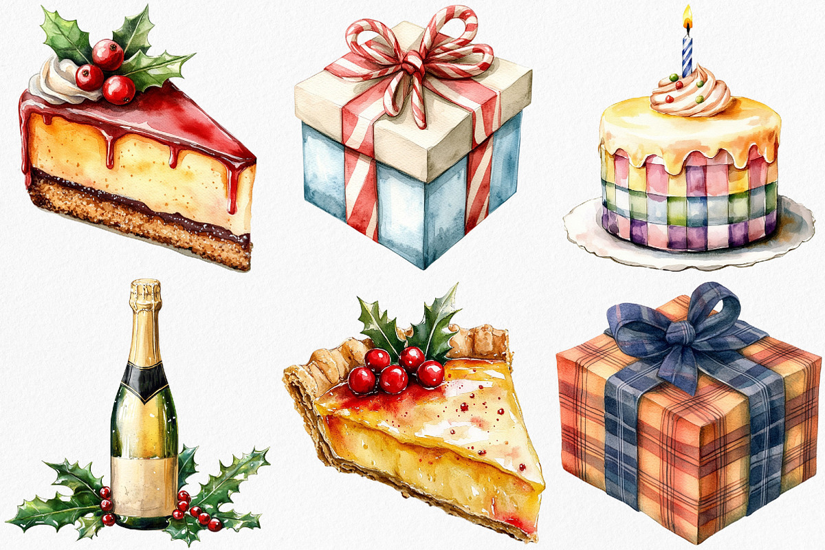 Watercolor Christmas Men's Birthday, an Illustration by Canvas Craft (Photo 3 of 8)