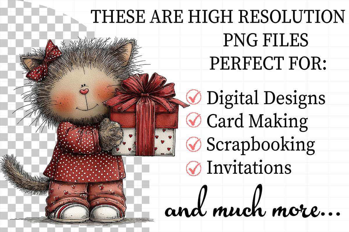 Valentine Cat and Dog Girl Set, an Illustration by Daily.Designs (Photo 2 of 7)