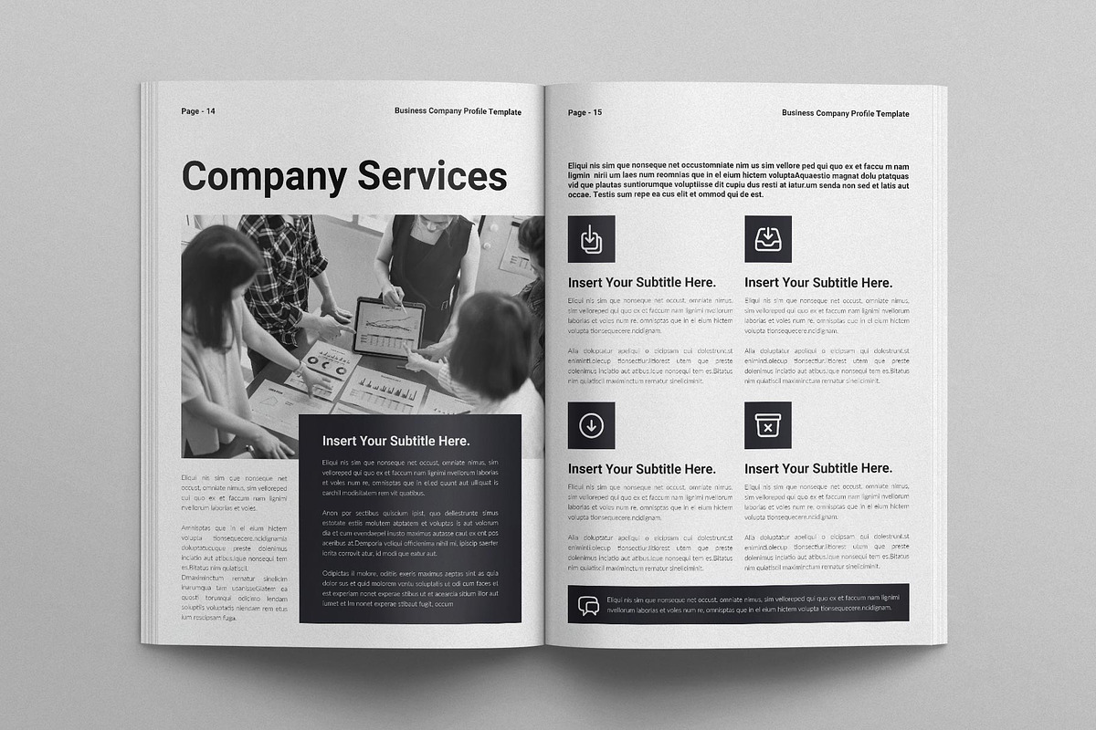Business Company Profile Template, a Brochure Template by E-Type (Photo 6 of 8)