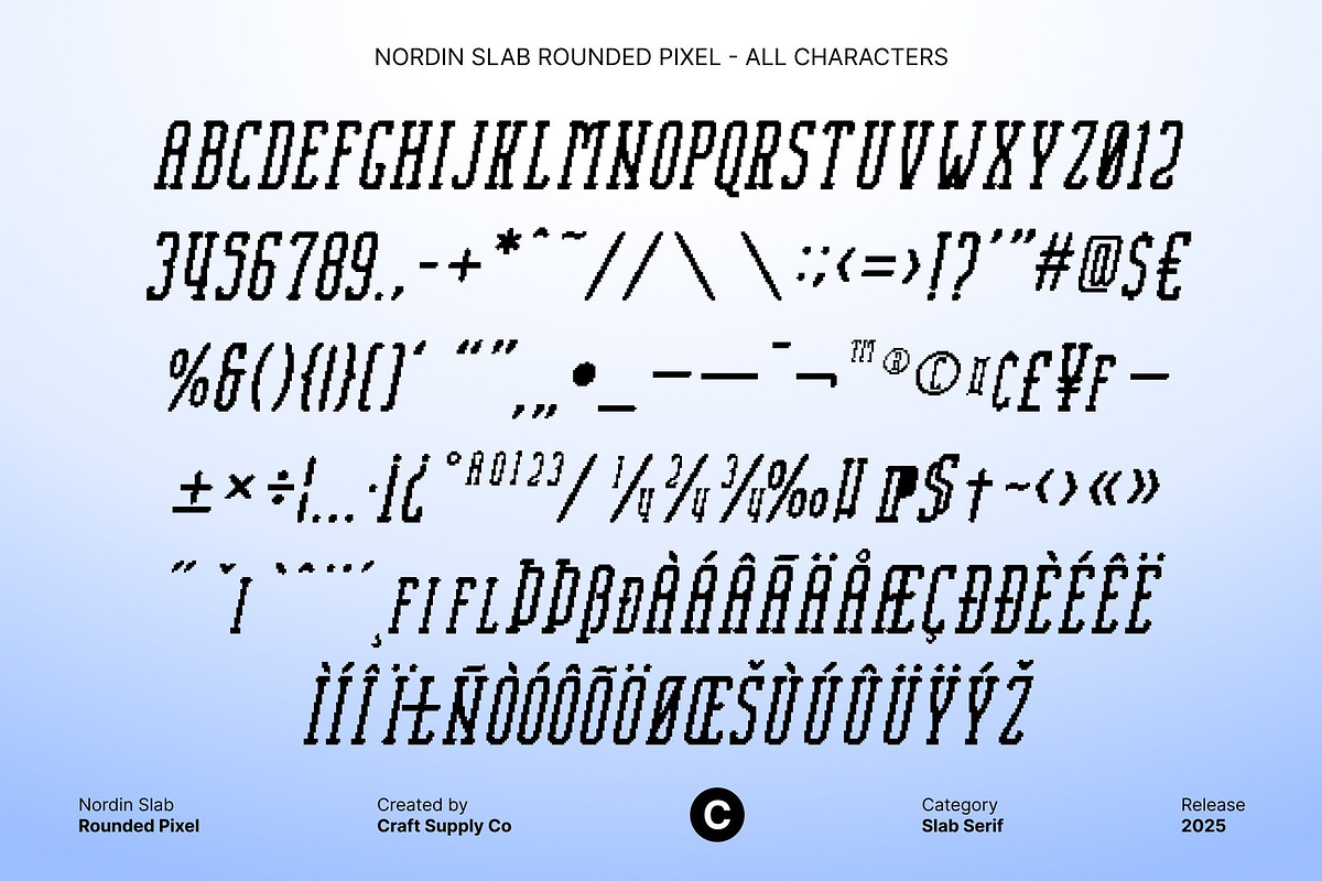 Nordin Slab Rounded Pixel, a Slab Serif Font by Craft Supply Co. (Photo 8 of 8)