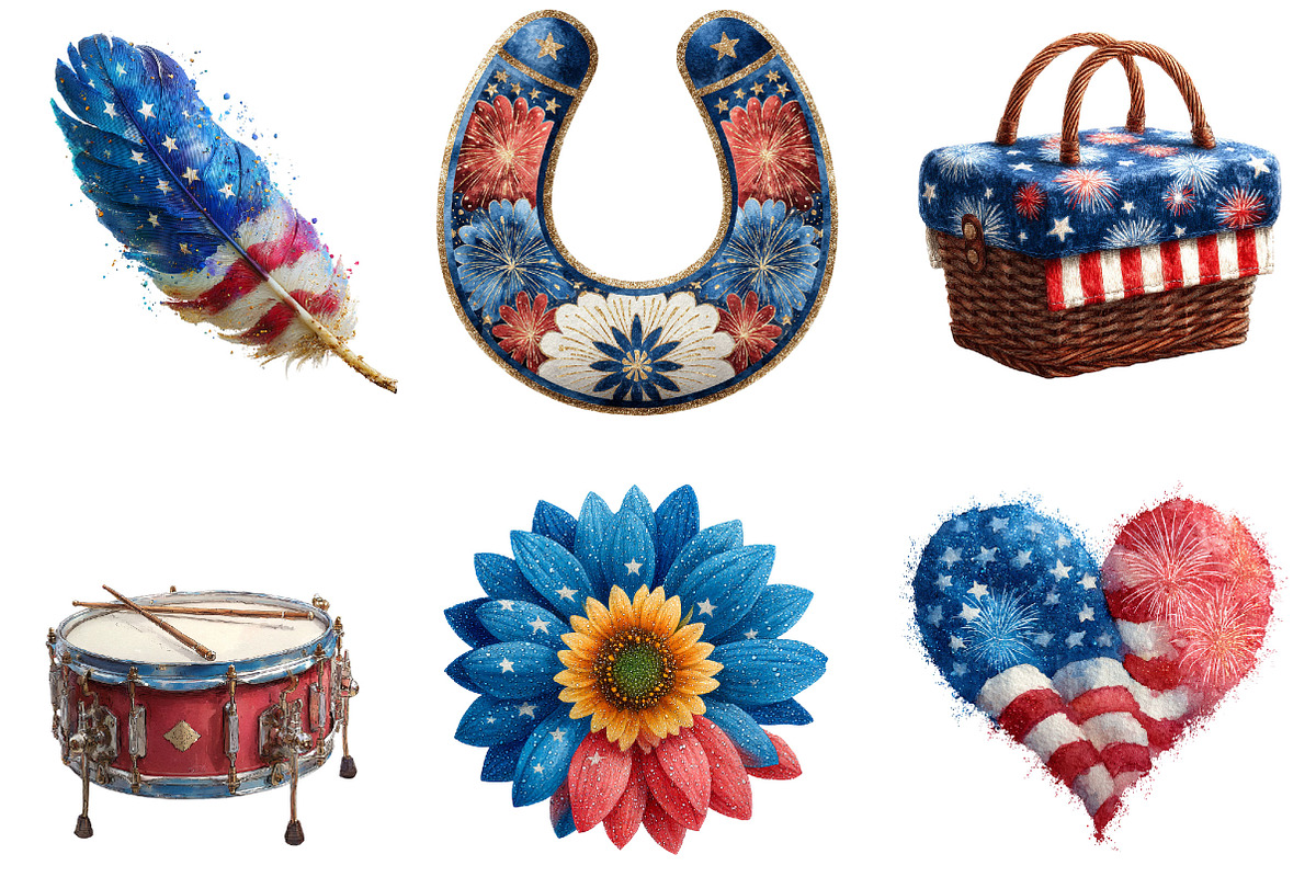 4th of July Clipart, a Seasonal Illustration by Designking (Photo 3 of 5)