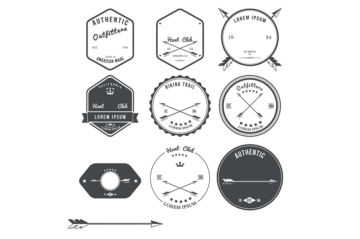 Set Of Vintage Hunt Icons Emblems by Idimair  Creative Market