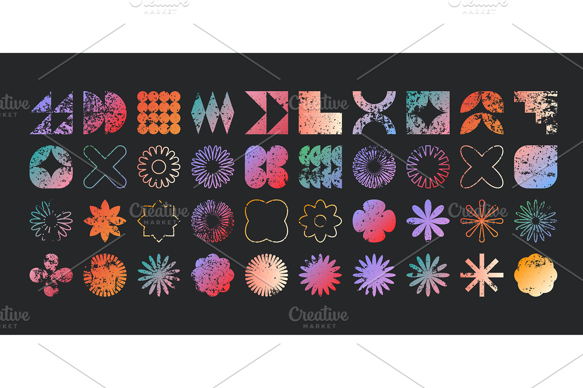 Brutalist geometric shapes, modern, an Object Illustration by 32pixels