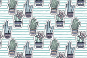 Hand drawn vector cactuses stickers, a Decorative Illustration by CreativeJourney (Thumbnail 4 of 6)