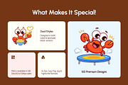 100 Crab Flat Vector Icons, an Emoji Icon by Brickclay (Thumbnail 2 of 11)