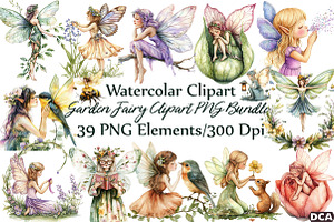 Garden Fairy Clipart PNG, an Illustration by DreamCafeArt