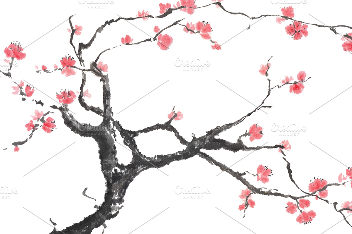 New hope sumi-e painting, a Background Graphic by Quetzal Art (Photo 2 of 4)