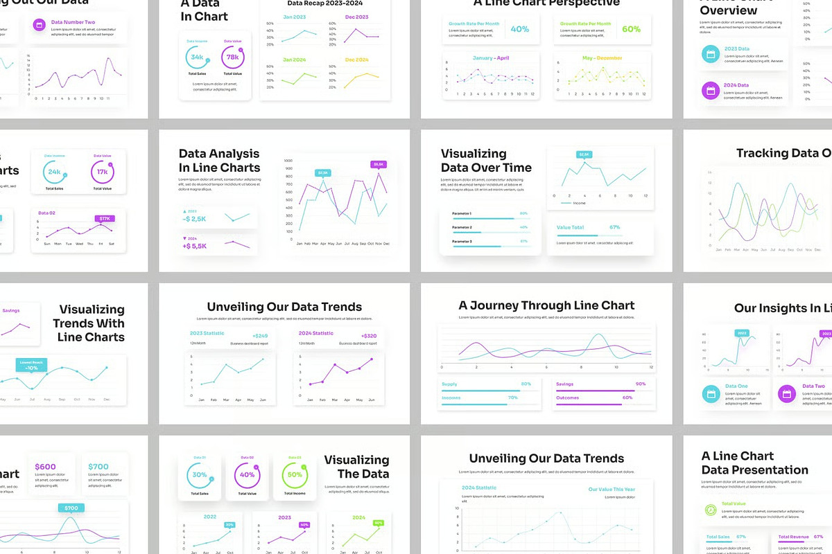 Line Chart Analytic Powerpoint preview 2