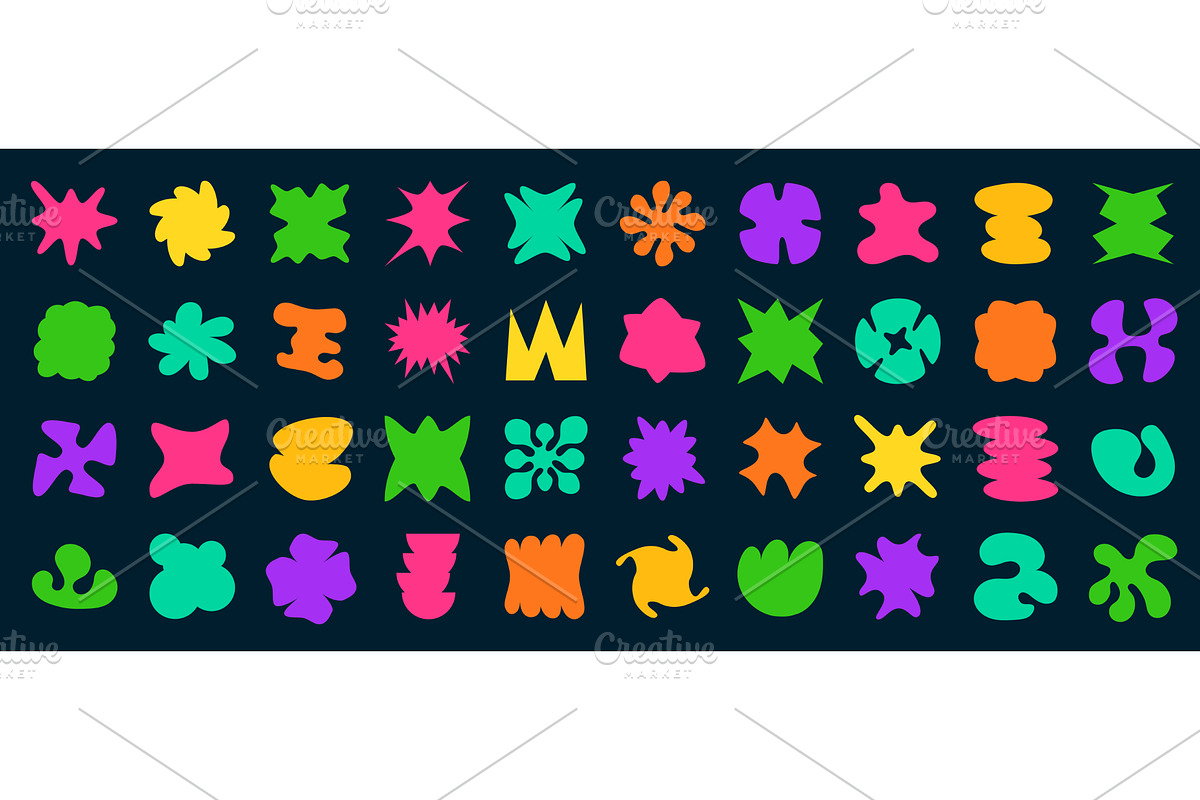 Abstract groovy shapes, y2k stickers, an Object Illustration by Vector Tradition