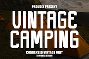 Vintage Camping - Condensed Font, a Sans Serif Font by Pian45 Studio (Thumbnail 1 of 9)