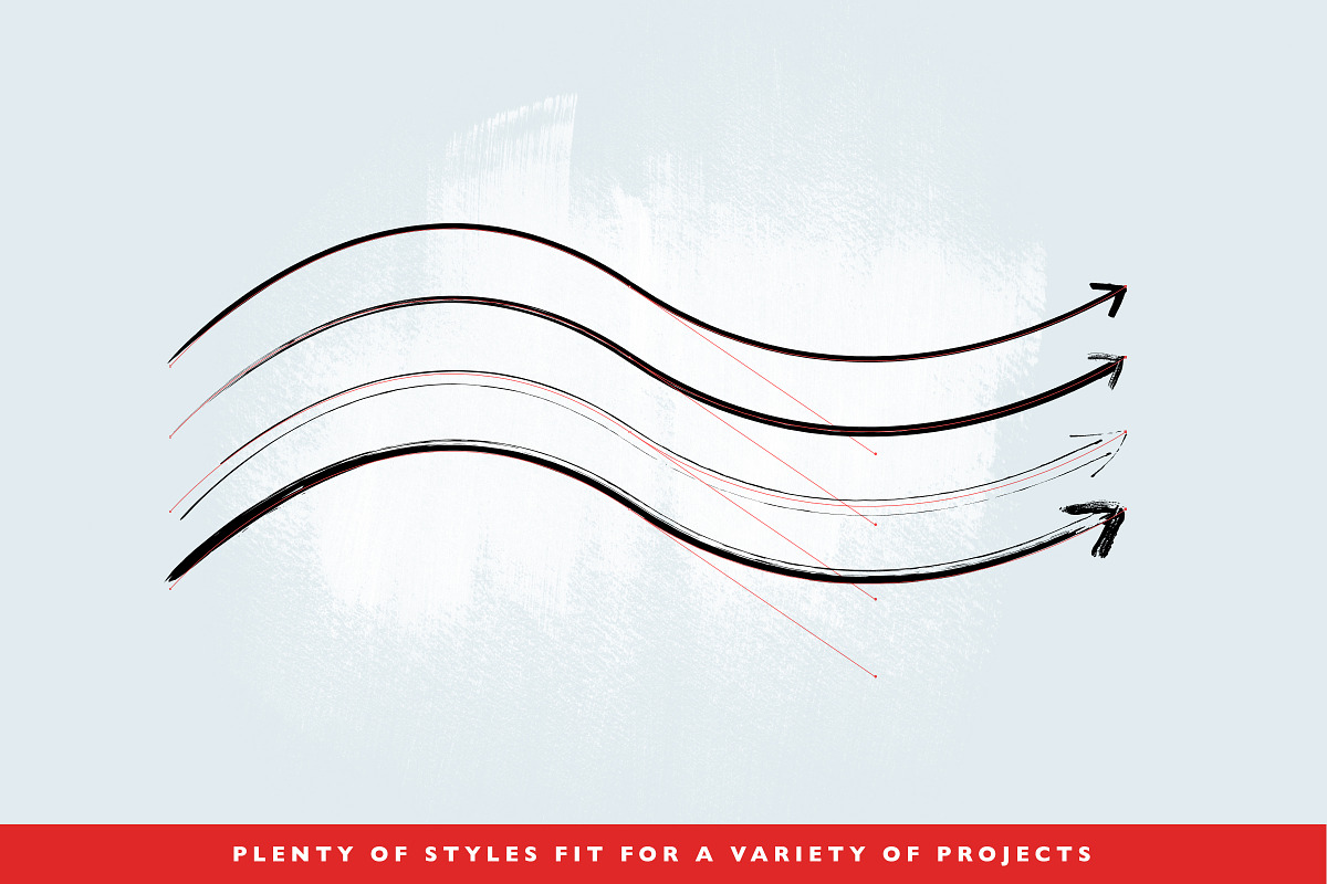 Handmade Arrow Illustrator Brushes, a Brush Add-On by Abbie May (Photo 2 of 5)