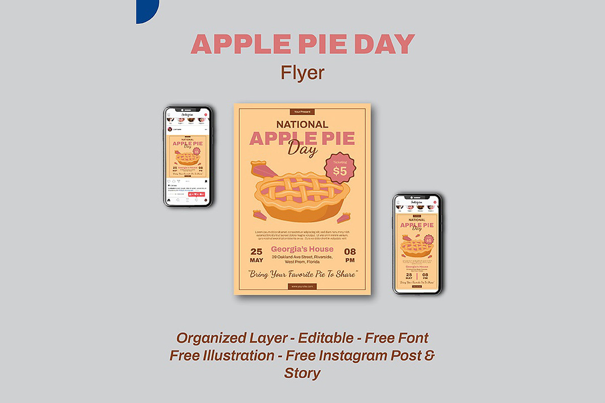 Apple Pie Flyer, a Flyer Template by LIOKIVA Studio